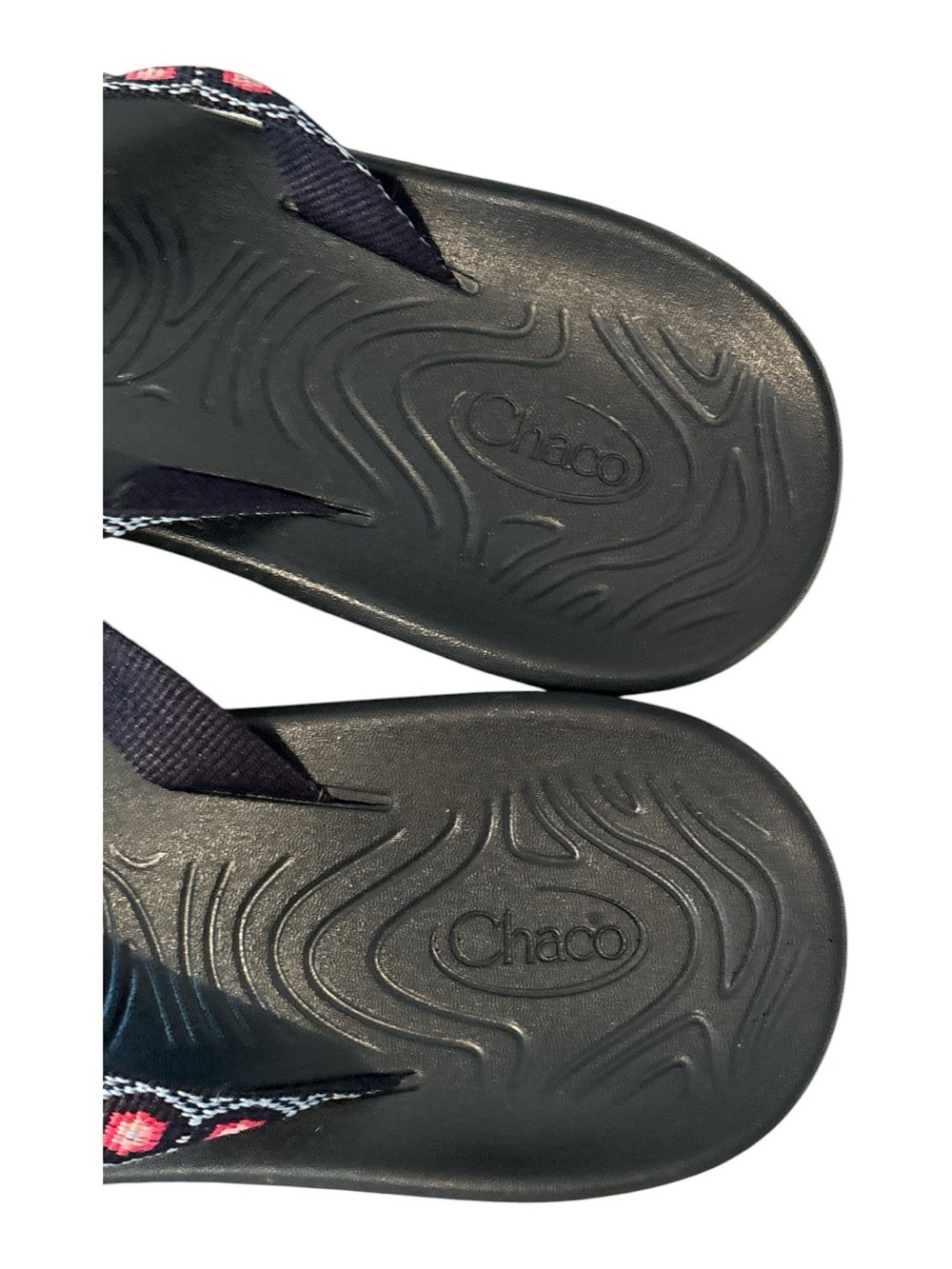 Chaco Women’s Z/Cloud Black Sandals with Pink and Blue Patterned Straps W8 - Picture 5 of 7